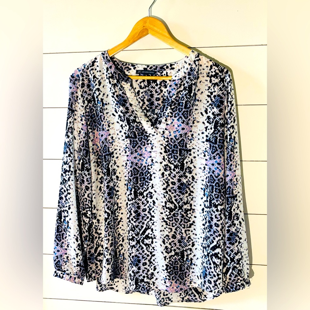 Adrianna Papelle Long Sleeve Blouse Office, casual, spring, lightweight, size L
